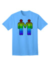 LGBTQ+ Pride Men's Adult T-Shirt featuring Rainbow Hand-Holding Design-Mens T-shirts-TooLoud-Aquatic-Blue-Small-Davson Sales