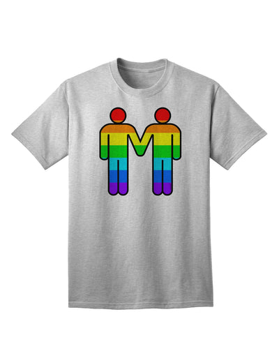 LGBTQ+ Pride Men's Adult T-Shirt featuring Rainbow Hand-Holding Design-Mens T-shirts-TooLoud-AshGray-Small-Davson Sales