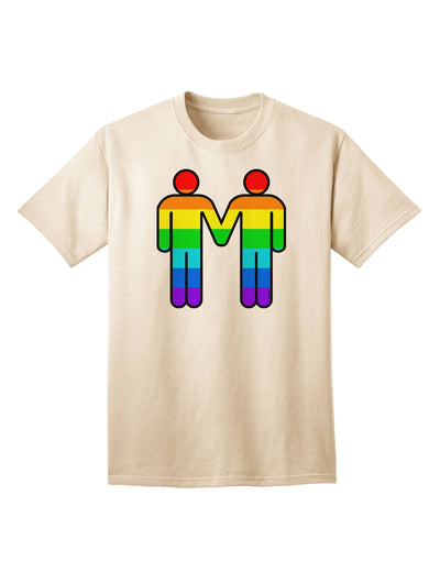 LGBTQ+ Pride Men's Adult T-Shirt featuring Rainbow Hand-Holding Design-Mens T-shirts-TooLoud-Natural-Small-Davson Sales