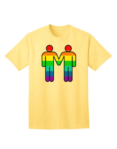 LGBTQ+ Pride Men's Adult T-Shirt featuring Rainbow Hand-Holding Design-Mens T-shirts-TooLoud-Yellow-Small-Davson Sales