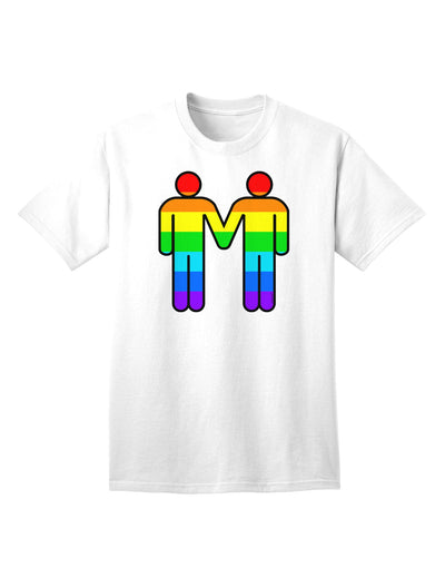 LGBTQ+ Pride Men's Adult T-Shirt featuring Rainbow Hand-Holding Design-Mens T-shirts-TooLoud-White-Small-Davson Sales