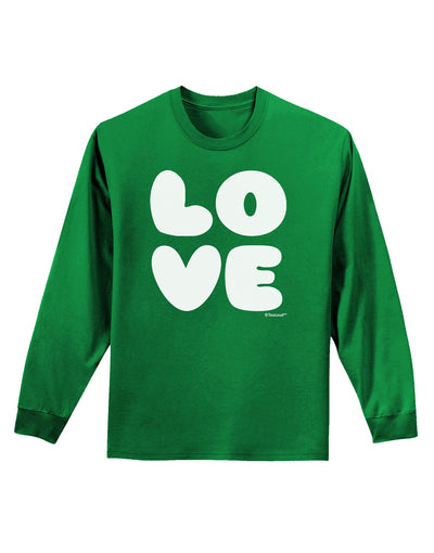 LOVE Text Adult Long Sleeve Dark T-Shirt by TooLoud-TooLoud-Kelly-Green-Small-Davson Sales