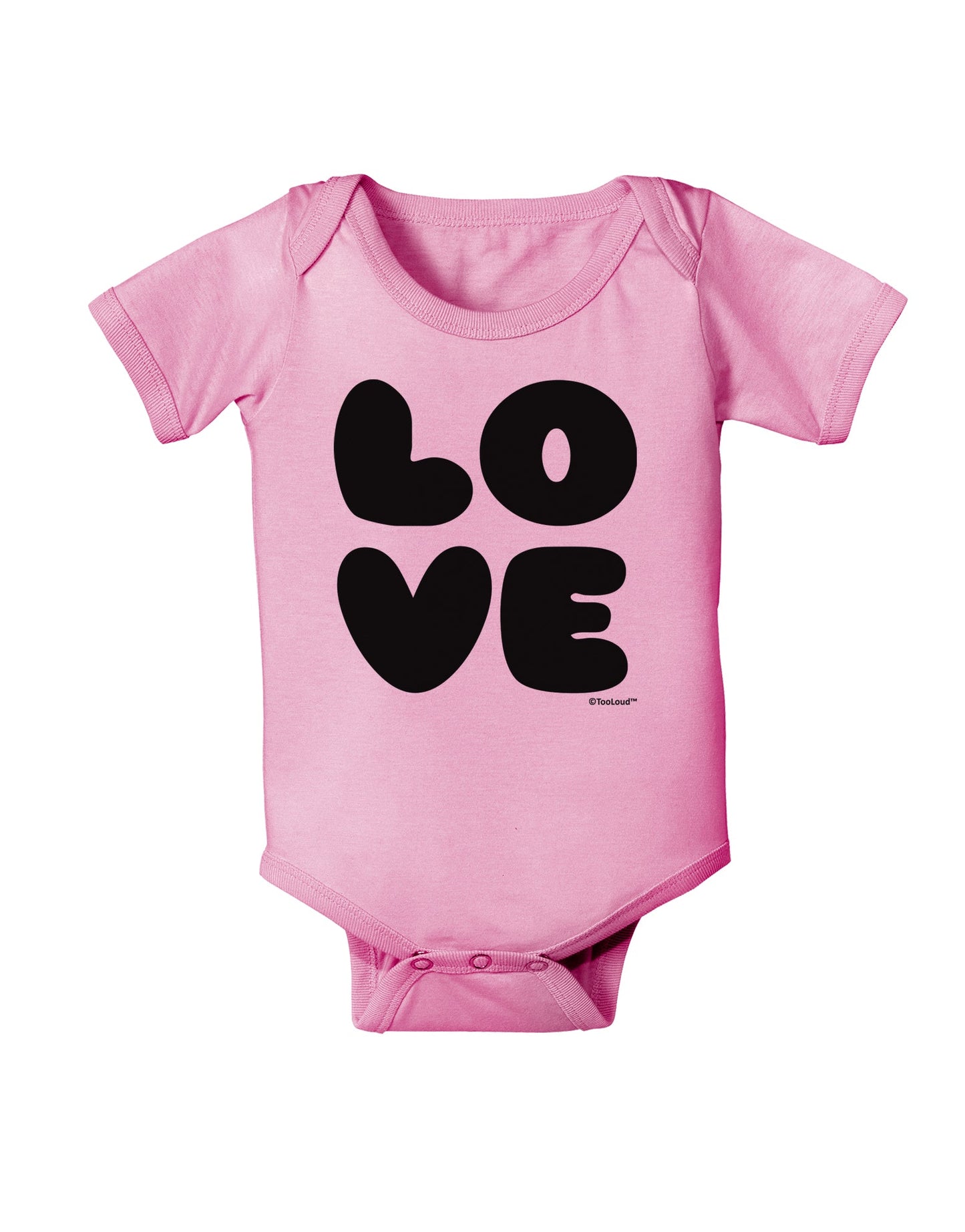 LOVE Text Baby Romper Bodysuit by TooLoud-Baby Romper-TooLoud-Light-Pink-06-Months-Davson Sales