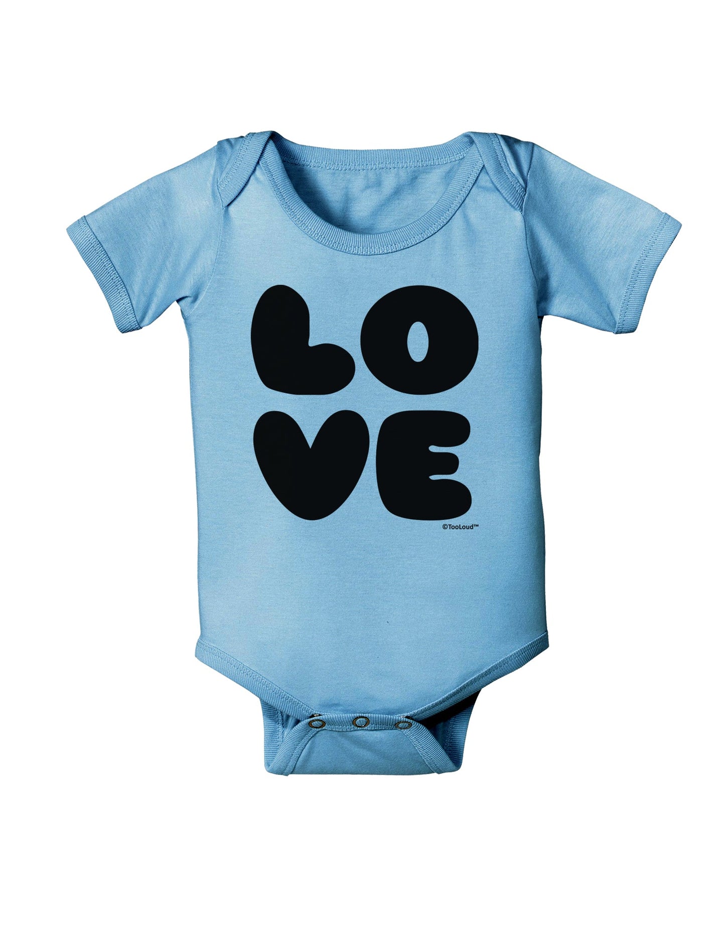 LOVE Text Baby Romper Bodysuit by TooLoud-Baby Romper-TooLoud-Light-Blue-06-Months-Davson Sales