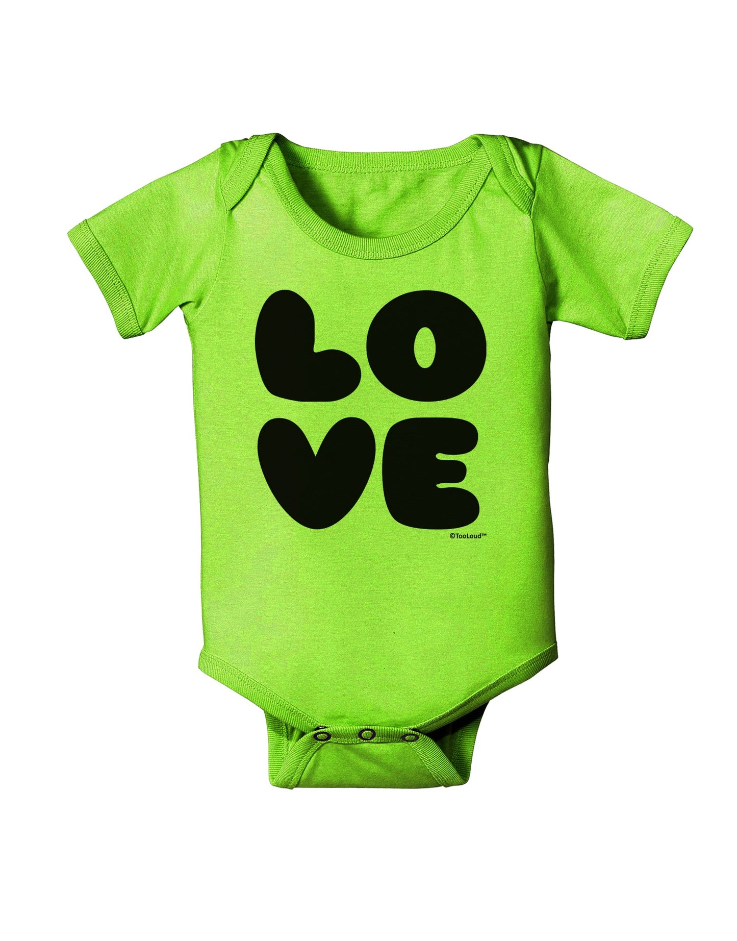 LOVE Text Baby Romper Bodysuit by TooLoud-Baby Romper-TooLoud-Lime-Green-06-Months-Davson Sales