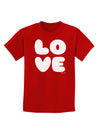 LOVE Text Childrens Dark T-Shirt by TooLoud-Childrens T-Shirt-TooLoud-Red-X-Small-Davson Sales