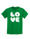 LOVE Text Childrens Dark T-Shirt by TooLoud-Childrens T-Shirt-TooLoud-Kelly-Green-X-Small-Davson Sales