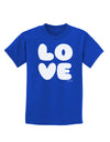 LOVE Text Childrens Dark T-Shirt by TooLoud-Childrens T-Shirt-TooLoud-Royal-Blue-X-Small-Davson Sales