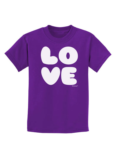 LOVE Text Childrens Dark T-Shirt by TooLoud-Childrens T-Shirt-TooLoud-Purple-X-Small-Davson Sales