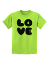 LOVE Text Childrens T-Shirt by TooLoud-Childrens T-Shirt-TooLoud-Lime-Green-X-Small-Davson Sales