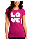 LOVE Text Juniors Crew Dark T-Shirt by TooLoud-T-Shirts Juniors Tops-TooLoud-Hot-Pink-Juniors Fitted Small-Davson Sales