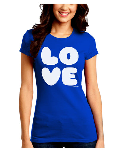 LOVE Text Juniors Crew Dark T-Shirt by TooLoud-T-Shirts Juniors Tops-TooLoud-Royal-Blue-Juniors Fitted Small-Davson Sales