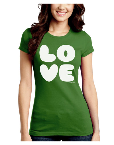 LOVE Text Juniors Crew Dark T-Shirt by TooLoud-T-Shirts Juniors Tops-TooLoud-Kiwi-Green-Juniors Fitted X-Small-Davson Sales