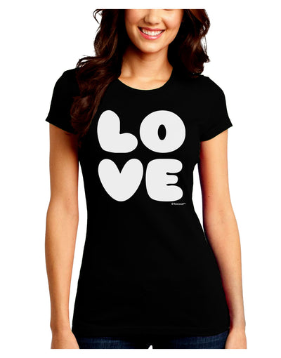 LOVE Text Juniors Crew Dark T-Shirt by TooLoud-T-Shirts Juniors Tops-TooLoud-Black-Juniors Fitted Small-Davson Sales