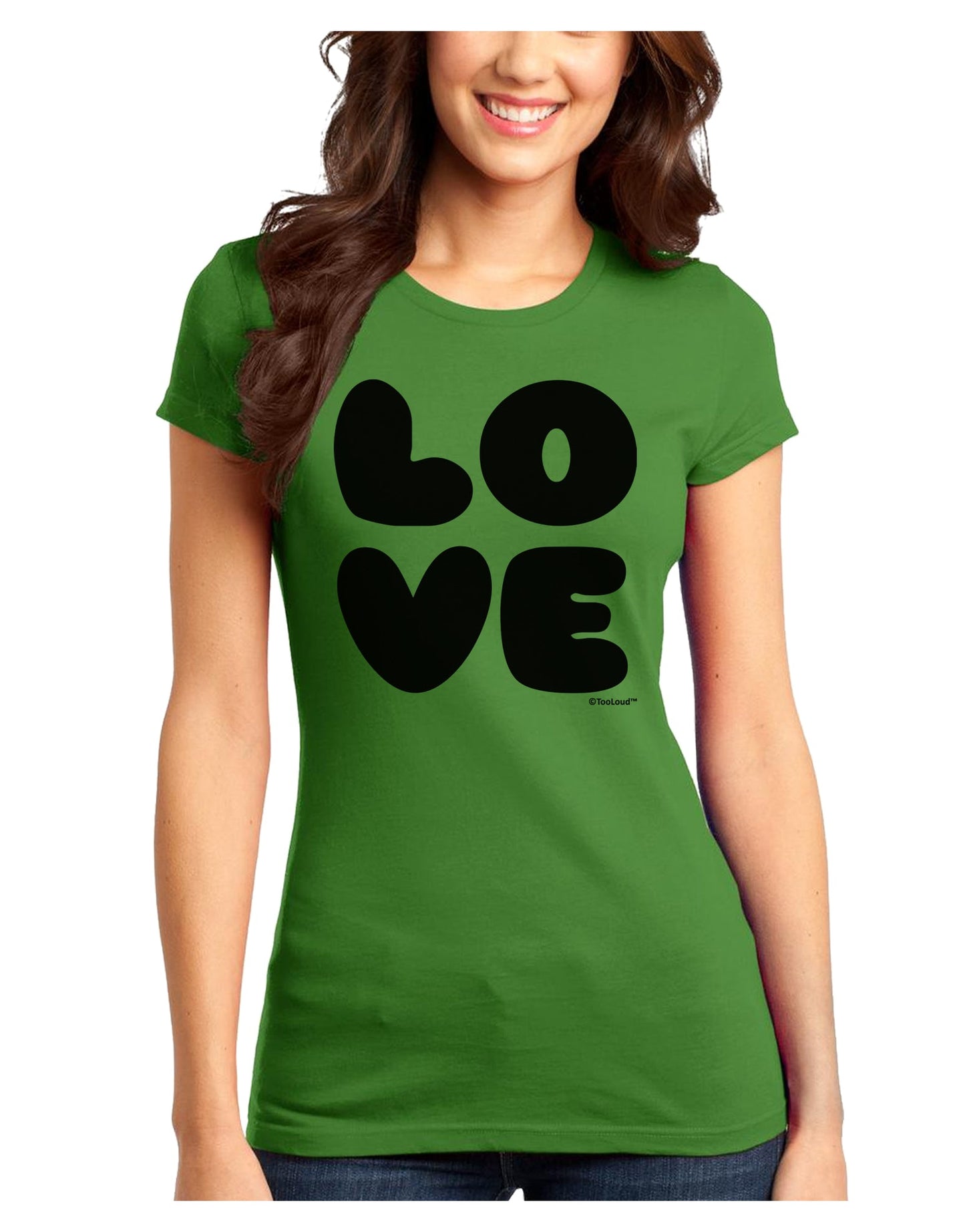 LOVE Text Juniors T-Shirt by TooLoud-Womens Juniors T-Shirt-TooLoud-Kiwi-Green-Juniors Fitted X-Small-Davson Sales
