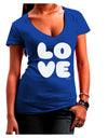 LOVE Text Juniors V-Neck Dark T-Shirt by TooLoud-Womens V-Neck T-Shirts-TooLoud-Royal-Blue-Juniors Fitted Small-Davson Sales