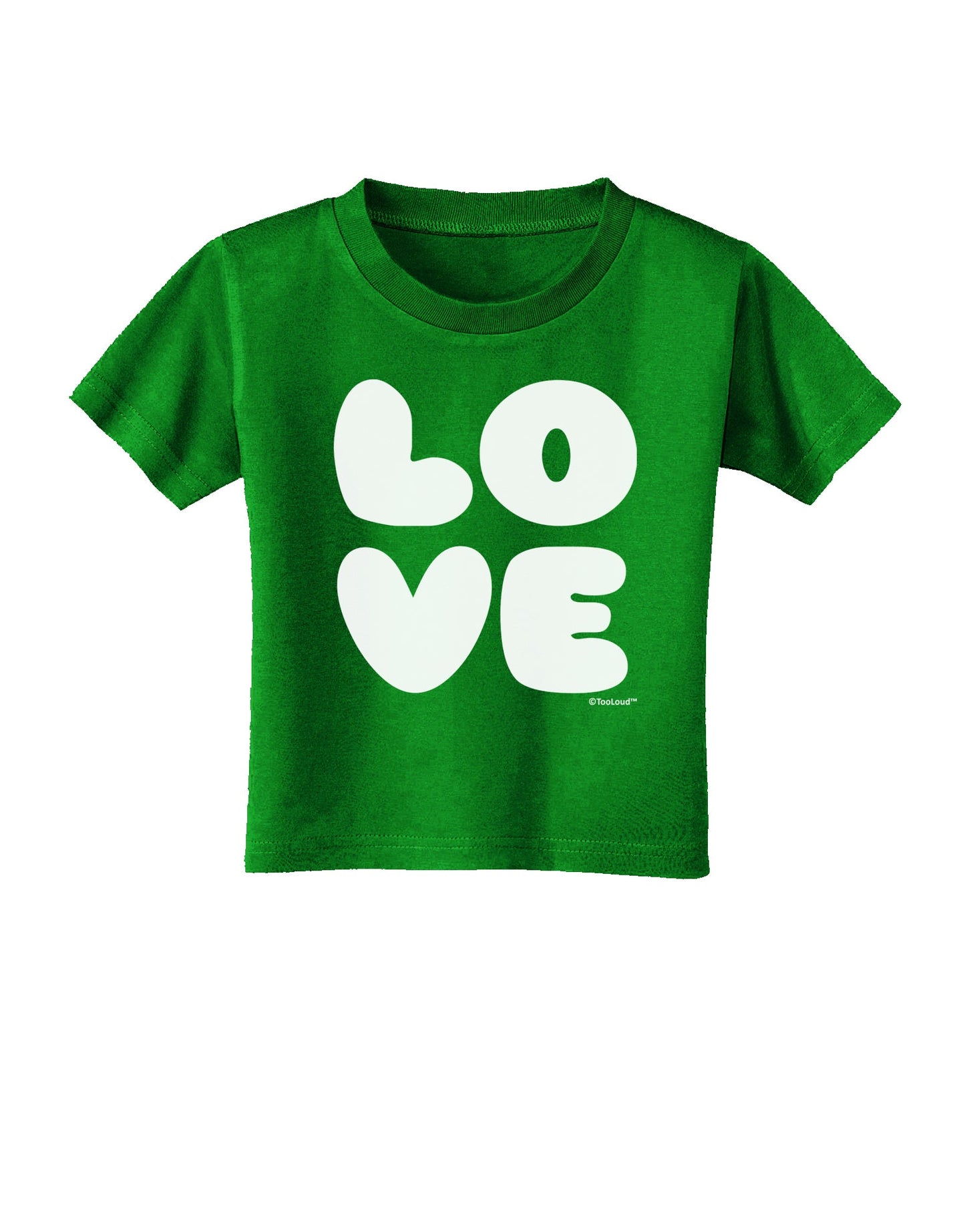 LOVE Text Toddler T-Shirt Dark by TooLoud-Toddler T-Shirt-TooLoud-Clover-Green-2T-Davson Sales