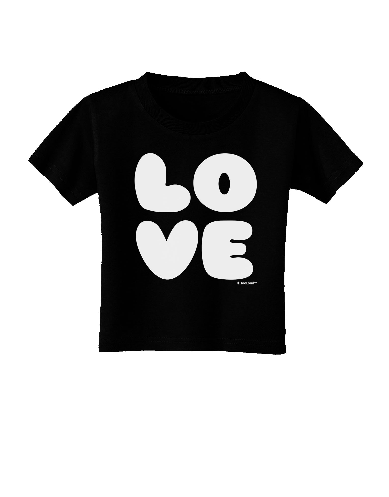 LOVE Text Toddler T-Shirt Dark by TooLoud-Toddler T-Shirt-TooLoud-Black-2T-Davson Sales