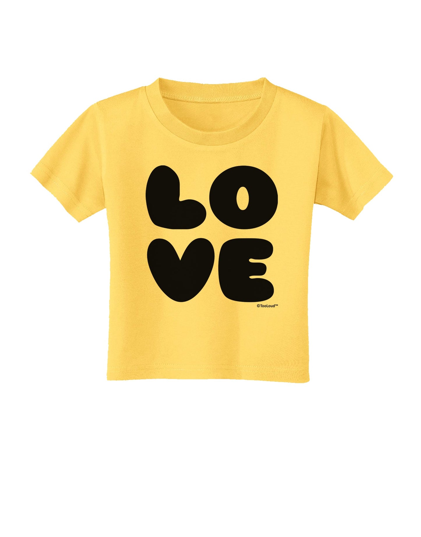 LOVE Text Toddler T-Shirt by TooLoud-Toddler T-Shirt-TooLoud-Yellow-2T-Davson Sales