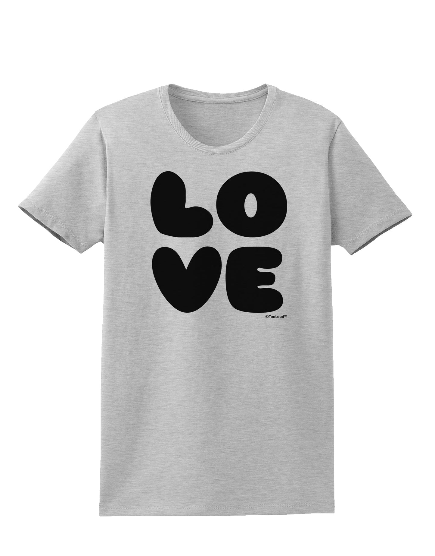 LOVE Text Womens T-Shirt by TooLoud-Womens T-Shirt-TooLoud-AshGray-X-Small-Davson Sales