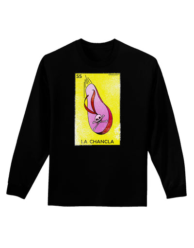 La Chancla Loteria Distressed Adult Long Sleeve Dark T-Shirt-TooLoud-Black-Small-Davson Sales