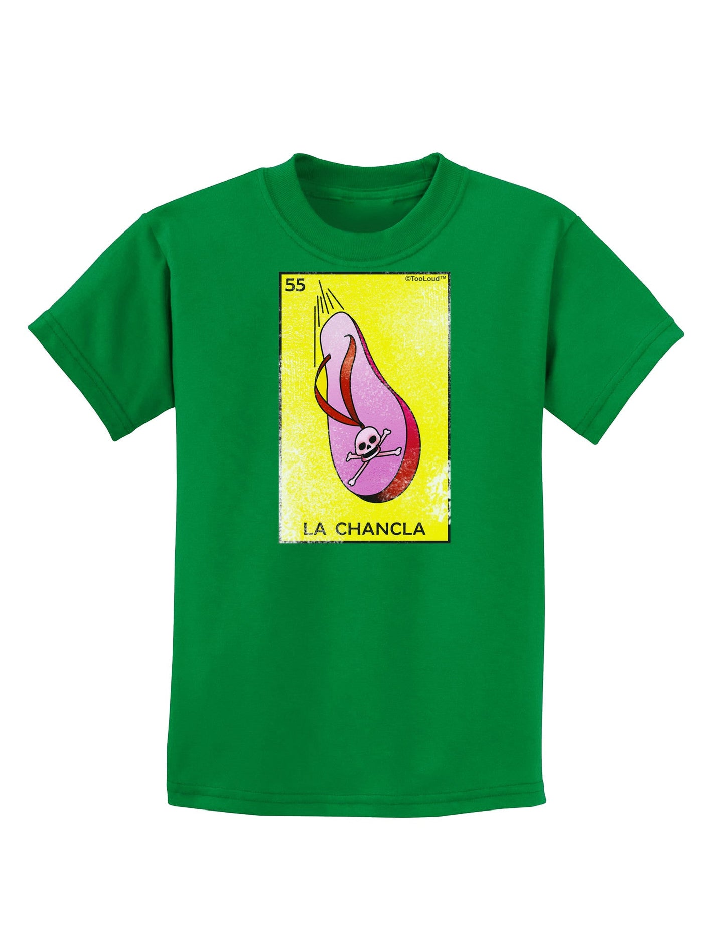 La Chancla Loteria Distressed Childrens Dark T-Shirt-Childrens T-Shirt-TooLoud-Kelly-Green-X-Small-Davson Sales