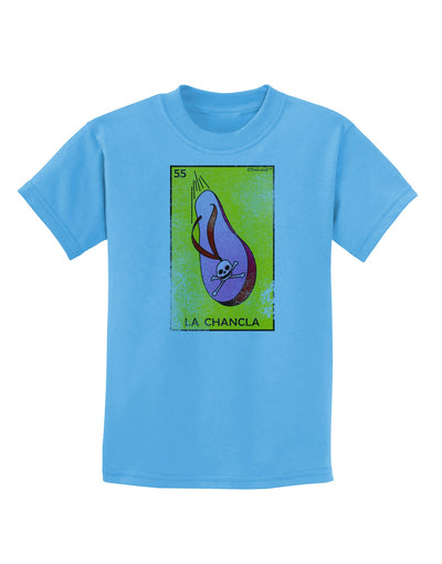 La Chancla Loteria Distressed Childrens T-Shirt-Childrens T-Shirt-TooLoud-Aquatic-Blue-X-Small-Davson Sales