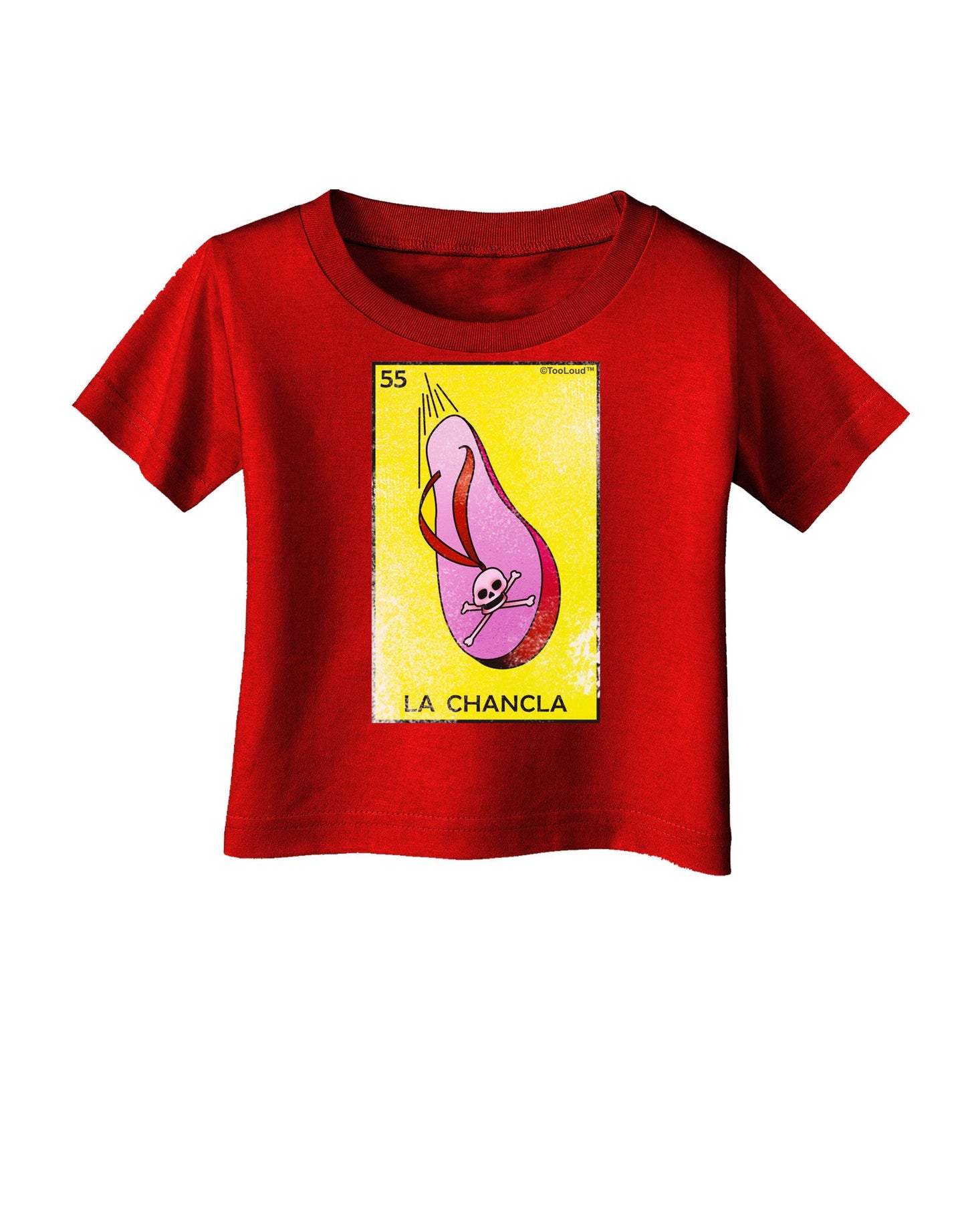 La Chancla Loteria Distressed Infant T-Shirt Dark by-Infant T-Shirt-TooLoud-Red-06-Months-Davson Sales