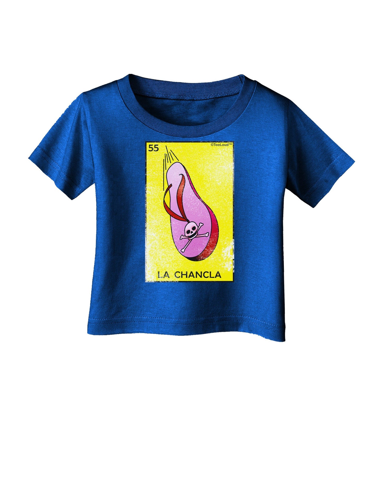 La Chancla Loteria Distressed Infant T-Shirt Dark by-Infant T-Shirt-TooLoud-Royal-Blue-06-Months-Davson Sales