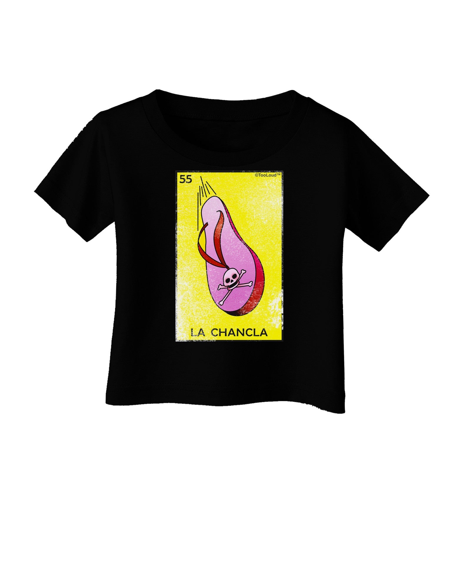 La Chancla Loteria Distressed Infant T-Shirt Dark by-Infant T-Shirt-TooLoud-Black-06-Months-Davson Sales