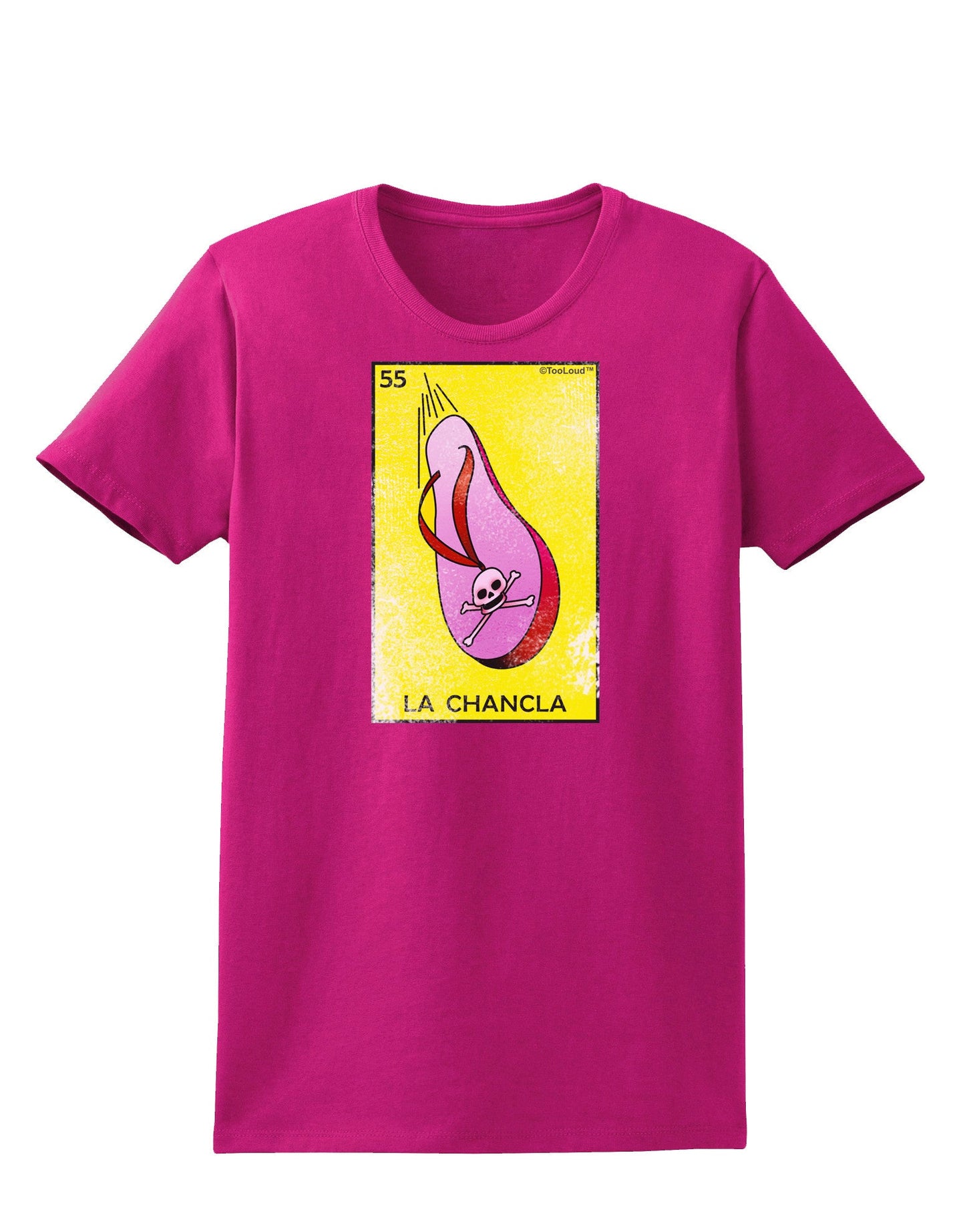 La Chancla Loteria Distressed Womens Dark T-Shirt-TooLoud-Hot-Pink-Small-Davson Sales