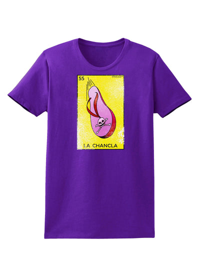 La Chancla Loteria Distressed Womens Dark T-Shirt-TooLoud-Purple-X-Small-Davson Sales