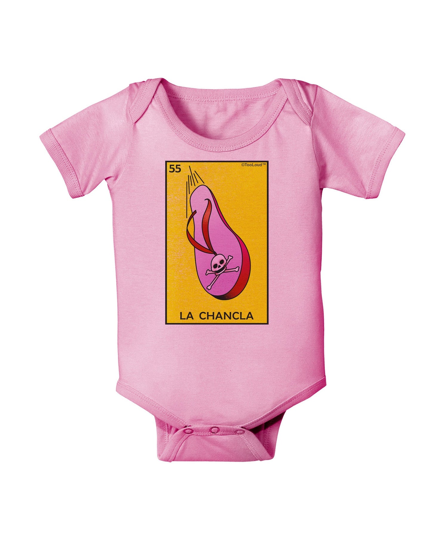 La Chancla Loteria Solid Baby Romper Bodysuit by-Baby Romper-TooLoud-Pink-06-Months-Davson Sales