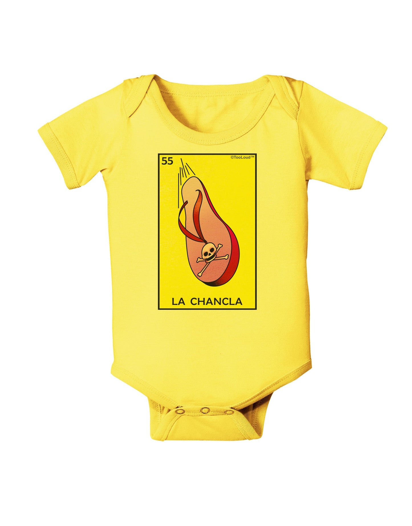La Chancla Loteria Solid Baby Romper Bodysuit by-Baby Romper-TooLoud-Yellow-06-Months-Davson Sales