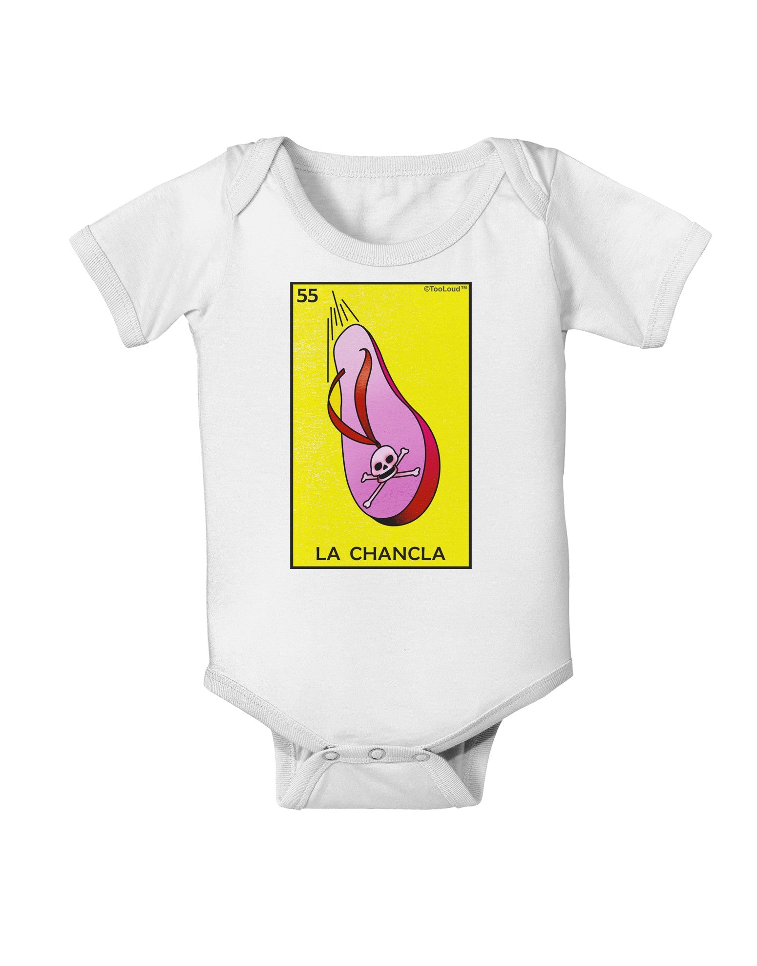 La Chancla Loteria Solid Baby Romper Bodysuit by-Baby Romper-TooLoud-White-06-Months-Davson Sales