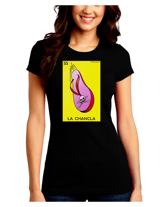 La Chancla Loteria Solid Juniors Petite Crew Dark T-Shirt-T-Shirts Juniors Tops-TooLoud-Black-Juniors Fitted Small-Davson Sales