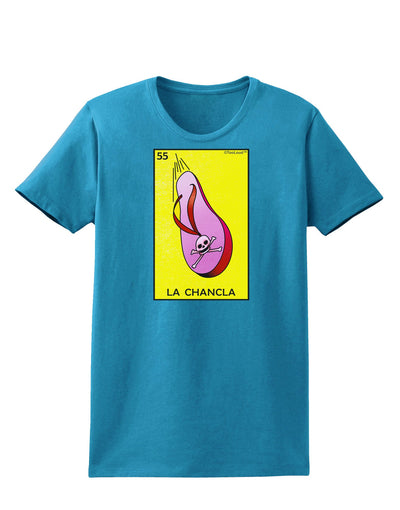 La Chancla Loteria Solid Womens Dark T-Shirt-TooLoud-Turquoise-X-Small-Davson Sales