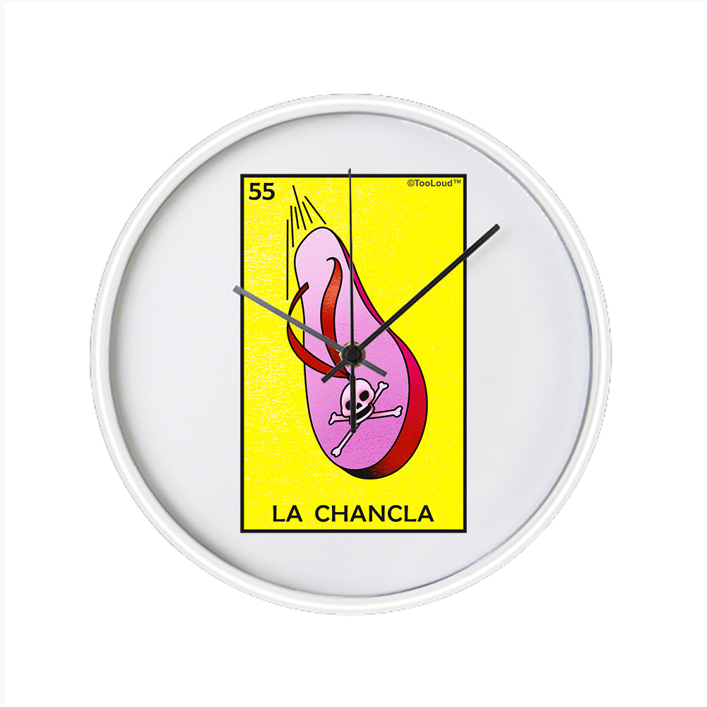 La Chancla Loteria Solid 10 Inch Round Wall Clock  by TooLoud