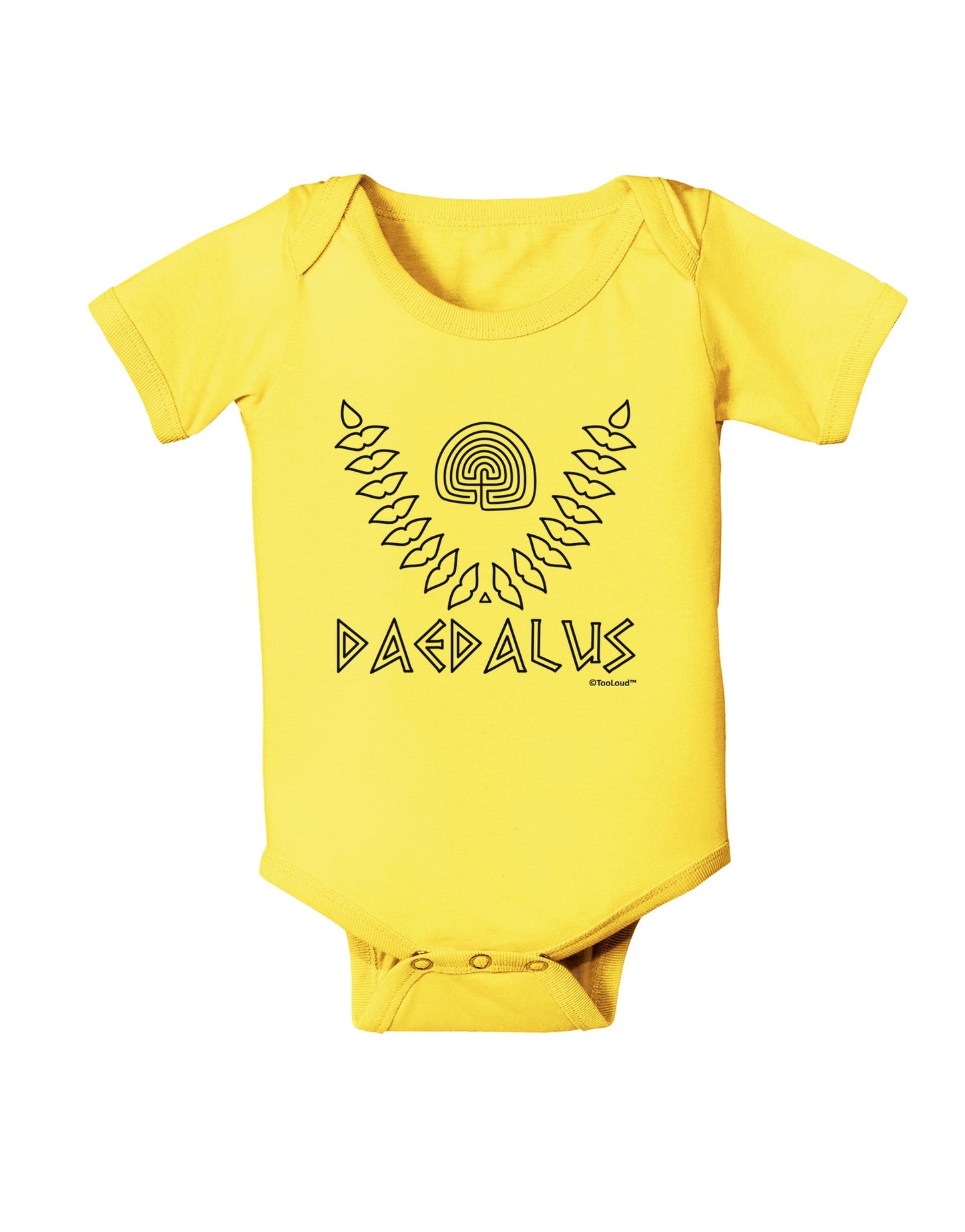 Labyrinth - Daedalus - Greek Mythology Baby Romper Bodysuit by TooLoud-Baby Romper-TooLoud-Yellow-06-Months-Davson Sales
