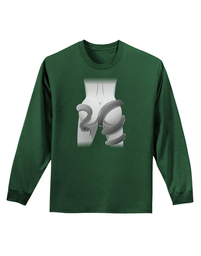 Lady Anaconda Design Grayscale Adult Long Sleeve Dark T-Shirt-TooLoud-Dark-Green-Small-Davson Sales