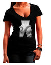 Lady Anaconda Design Grayscale Juniors V-Neck Dark T-Shirt-Womens V-Neck T-Shirts-TooLoud-Black-Juniors Fitted Small-Davson Sales