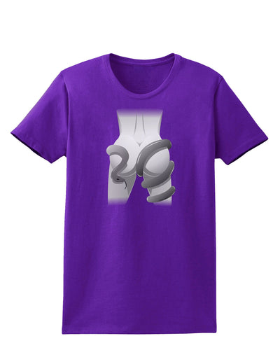 Lady Anaconda Design Grayscale Womens Dark T-Shirt-Womens T-Shirt-TooLoud-Purple-X-Small-Davson Sales