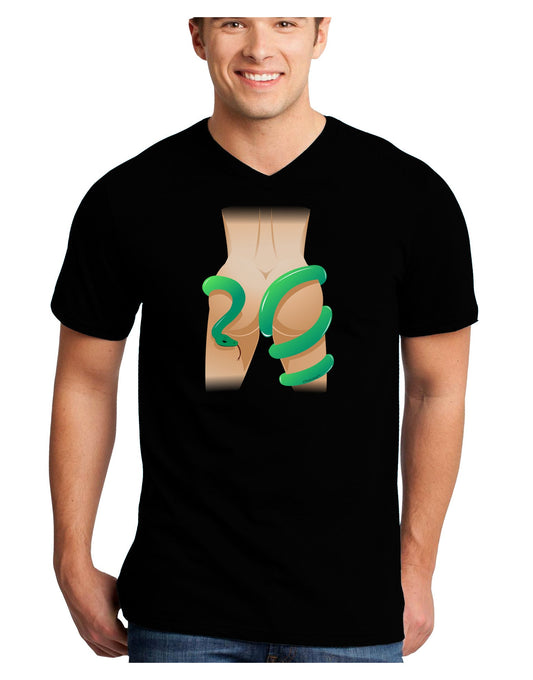 Lady Anaconda Design Medium Adult Dark V-Neck T-Shirt-Mens V-Neck T-Shirt-TooLoud-Black-Small-Davson Sales