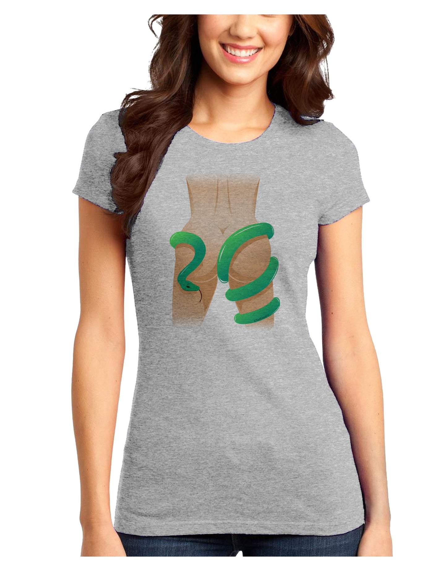 Lady Anaconda Design Medium Juniors T-Shirt-Womens Juniors T-Shirt-TooLoud-Ash-Gray-Juniors Fitted XS-Davson Sales
