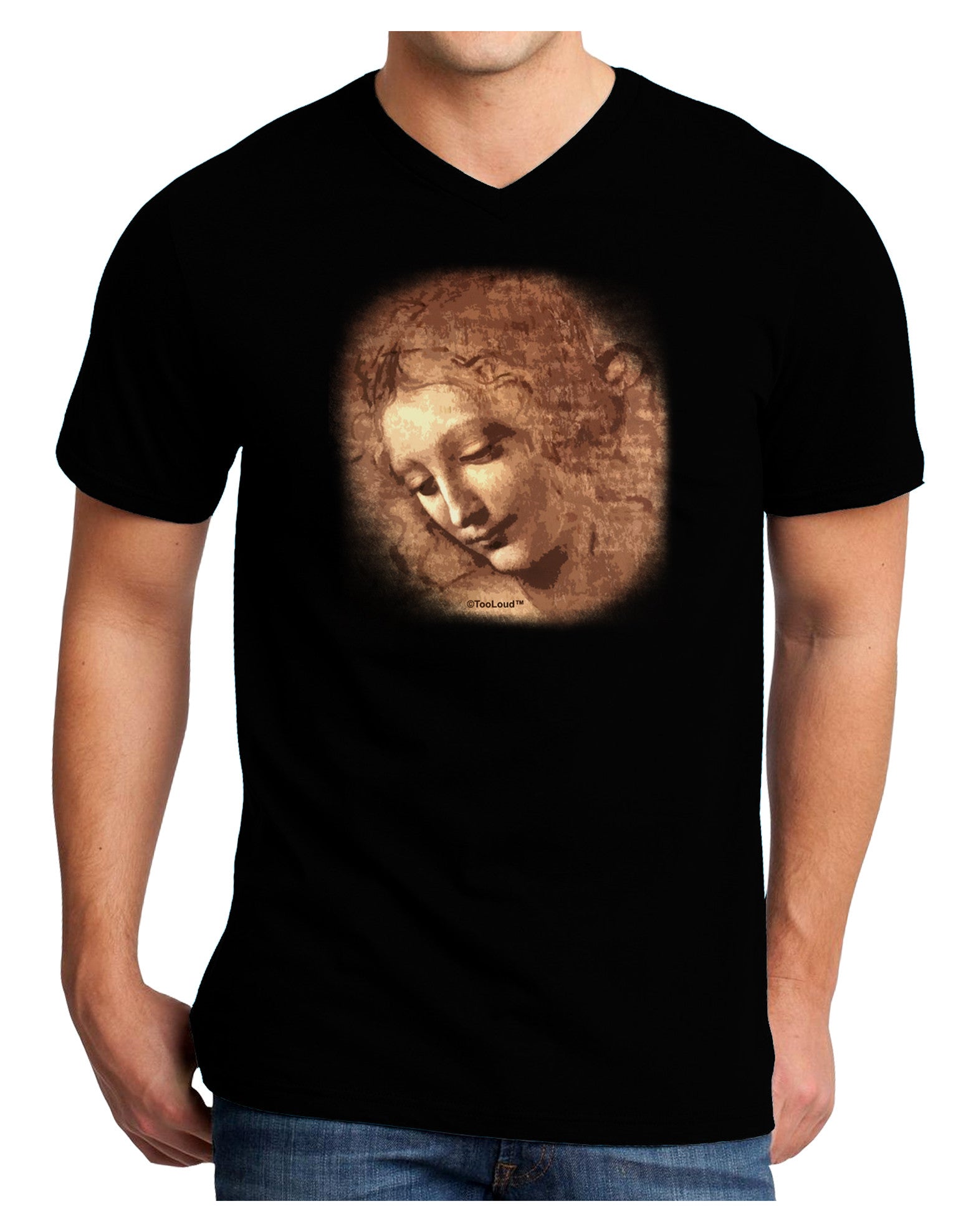 Lady With Disheveled Hair Adult Dark V-Neck T-Shirt-Mens V-Neck T-Shirt-TooLoud-Black-Small-Davson Sales