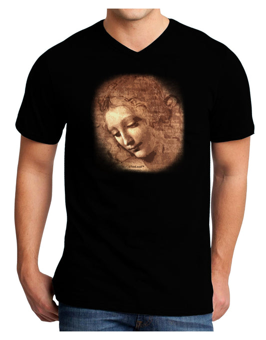 Lady With Disheveled Hair Adult Dark V-Neck T-Shirt-Mens V-Neck T-Shirt-TooLoud-Black-Small-Davson Sales