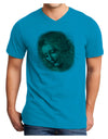 Lady With Disheveled Hair Adult V-Neck T-shirt-Mens V-Neck T-Shirt-TooLoud-Turquoise-Small-Davson Sales