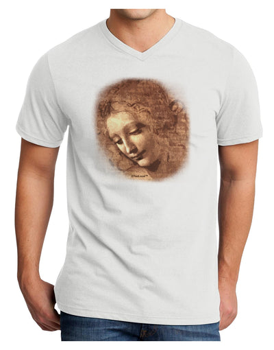 Lady With Disheveled Hair Adult V-Neck T-shirt-Mens V-Neck T-Shirt-TooLoud-White-Small-Davson Sales