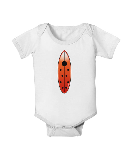 Ladybug Surfboard Baby Romper Bodysuit by TooLoud-Baby Romper-TooLoud-White-06-Months-Davson Sales