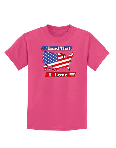 Land That I Love USA Childrens Dark T-Shirt-Childrens T-Shirt-TooLoud-Sangria-X-Small-Davson Sales